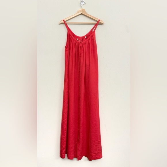 NWT DÔEN Nevita Linen Midi Dress in Scarlett Size L - Picture 10 of 16